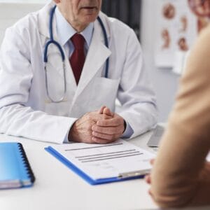 Patient at a routine visit at his doctor